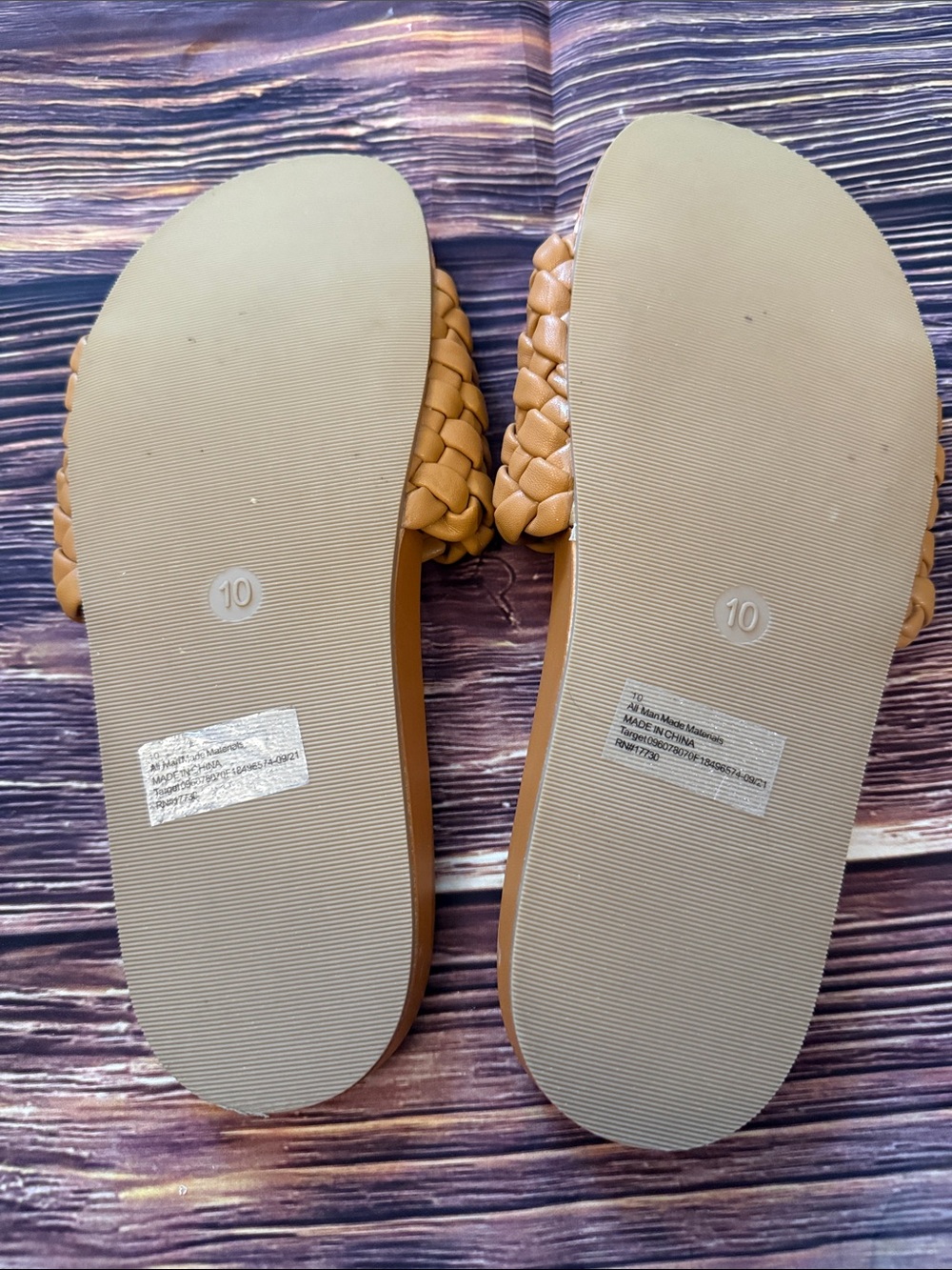 Woven Slide Sandals in Camel - Picture 3 of 3